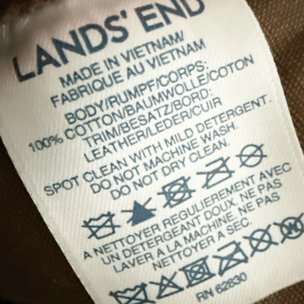 LANDS END | Waxed Canvas Brown Heavy Duty Water Resistant Laptop Backpack Travel